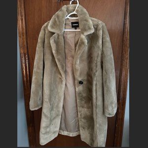 Express Faux Fur Coat - Tan